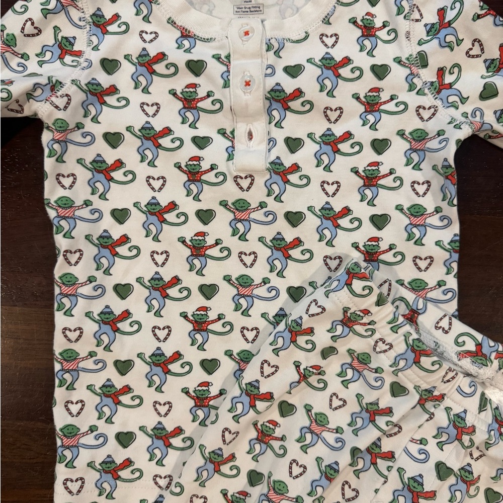 Roller Rabbit Christmas Pajamas with Playful Monkey Print